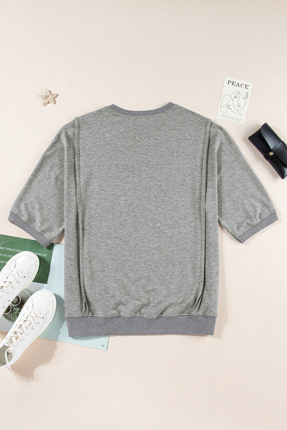 Stilla | V Hals Halv Ærme Slids T-Shirt