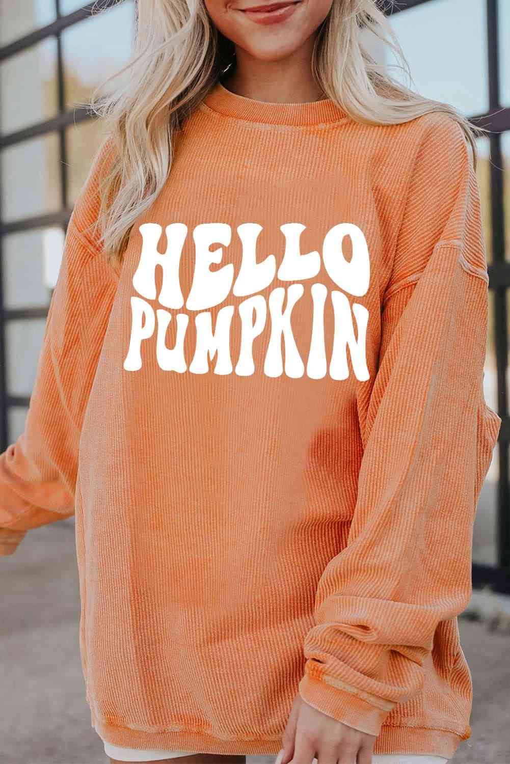 Stilla | Hals Faldet Skulder Hello Pumpkin Grafisk Sweatshirt