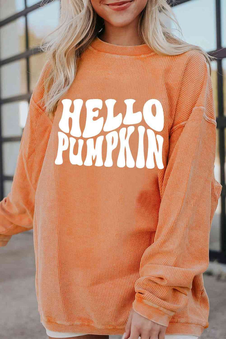 Stilla | Hals Faldet Skulder Hello Pumpkin Grafisk Sweatshirt