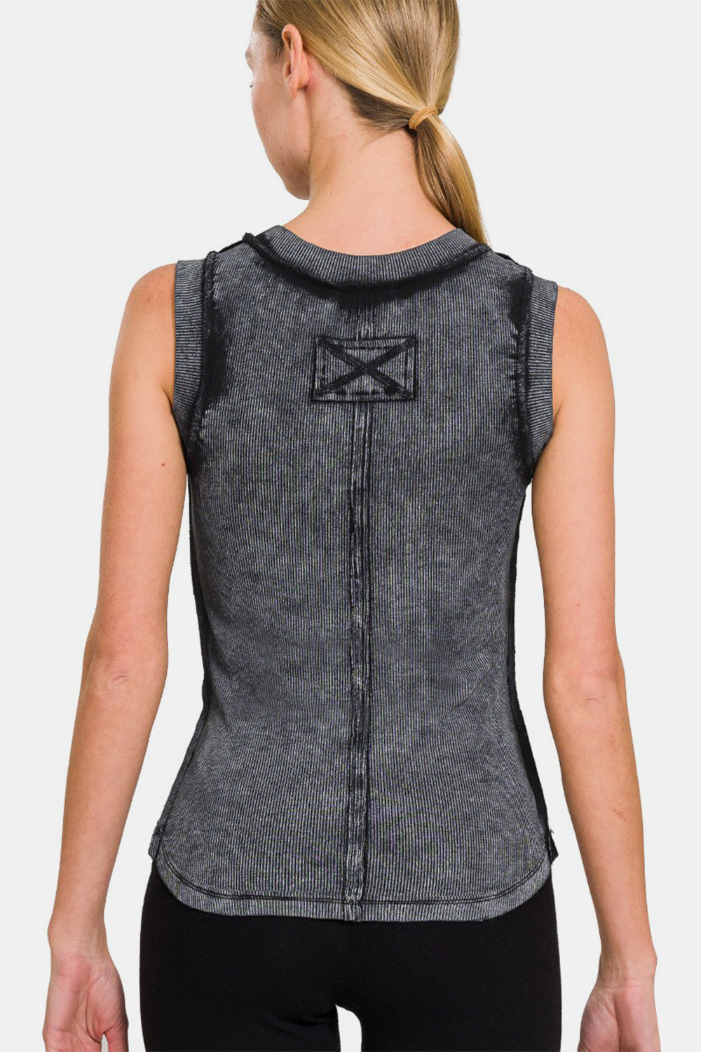 Stilla | Vasket Ribbet Rund Hals Slim Tank