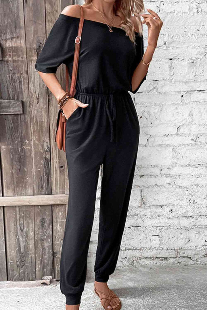 Stilla | Skulder Jumpsuit Med Lommer