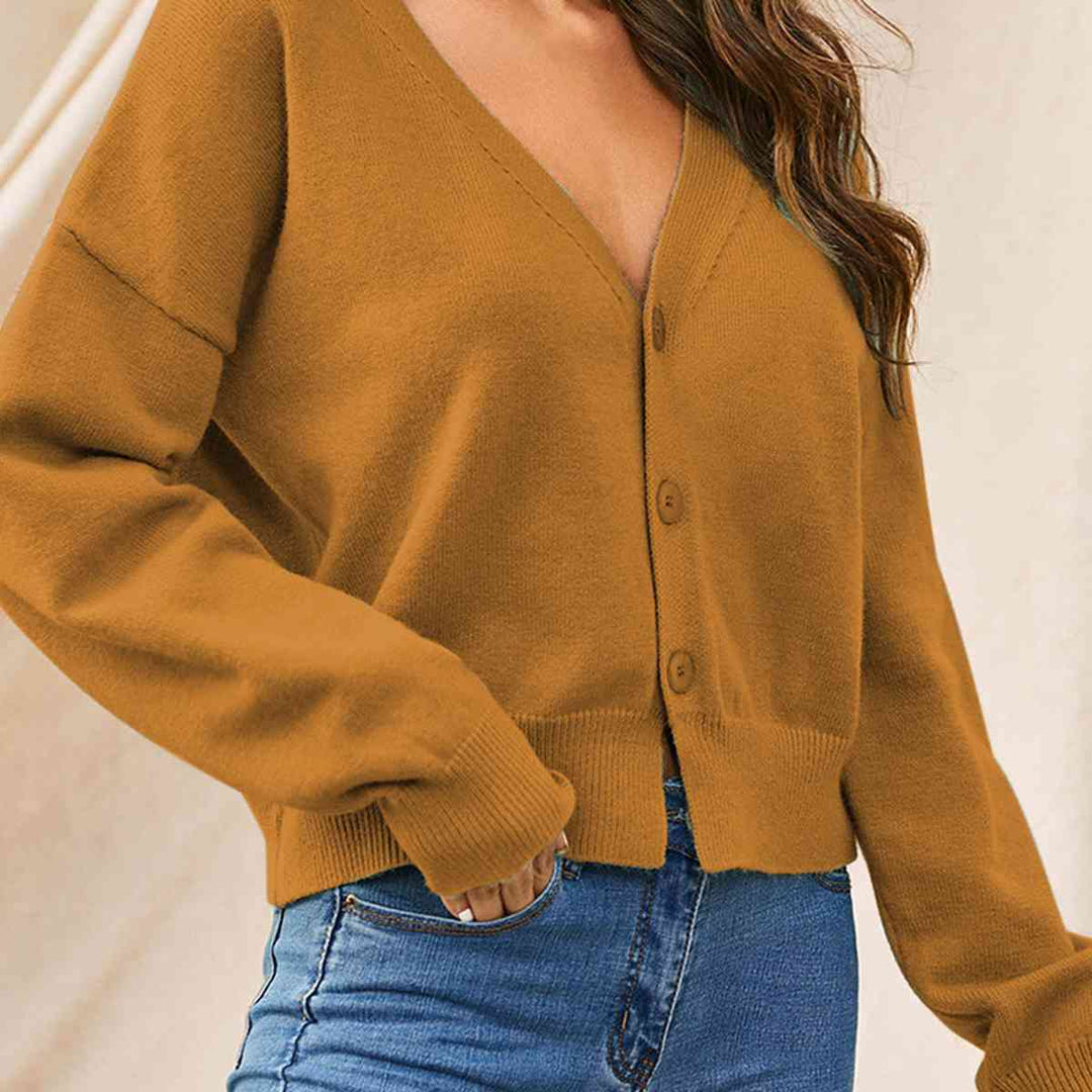 Stilla | Hals Knappe Op Lang Ærme Cardigan