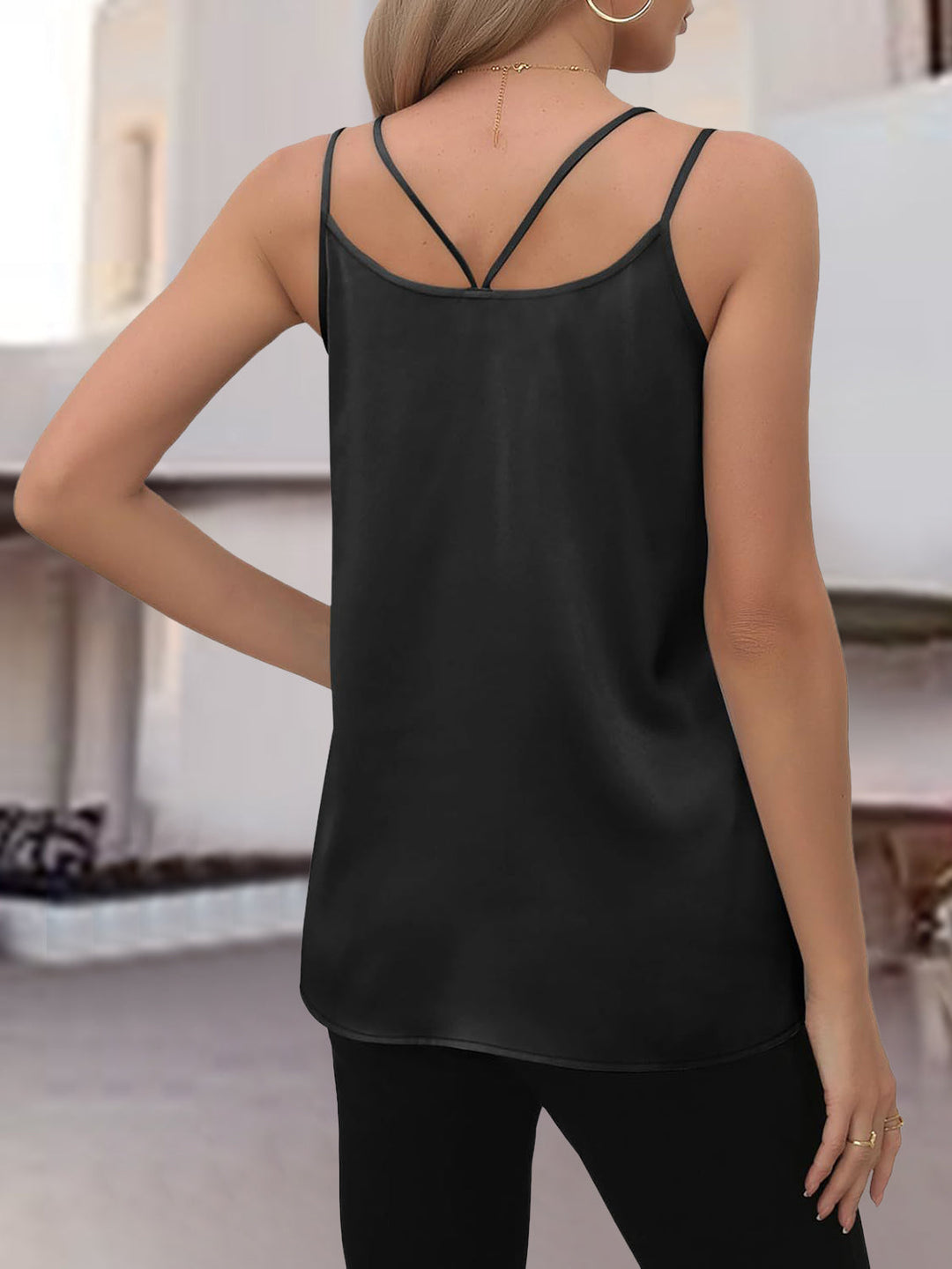 Stilla | V Hals Dobbelt Spaghetti Strop Cami