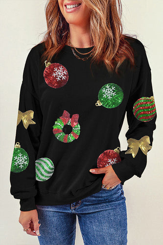 Stilla | Pailletter Juledesign Pullover Sweatshirt