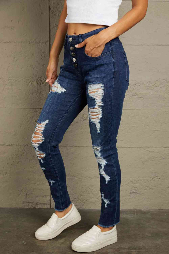Stilla | Slidte Knaplukning Rawe Kant Jeans