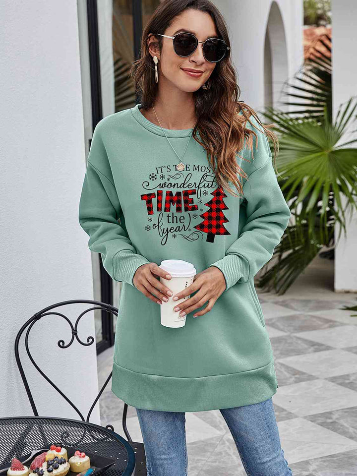 Stilla | Træ Grafik Drop Skulder Sweatshirt