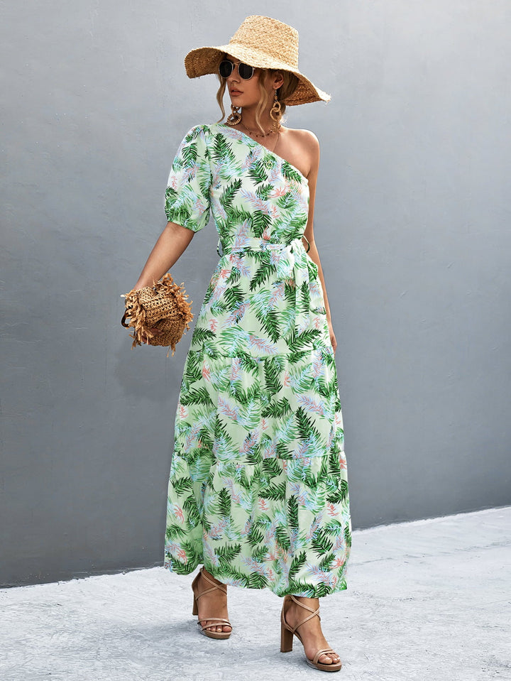 Stilla | Bindebåndtalje One Shoulder Maxi Kjole