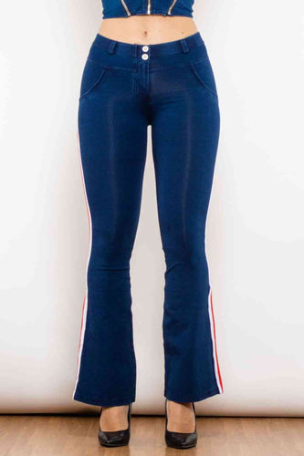 Stilla | Stripe Buttoned Bootcut Jeans