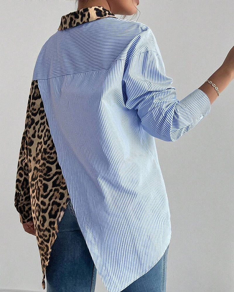 Stilla | Stribet Patchwork Leopardprint