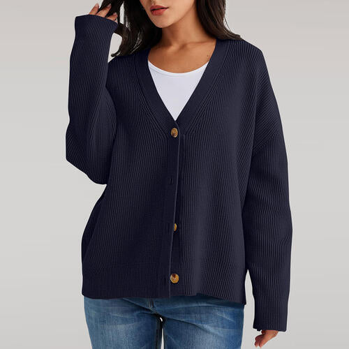 Stilla | Nakke Knap Front Cardigan