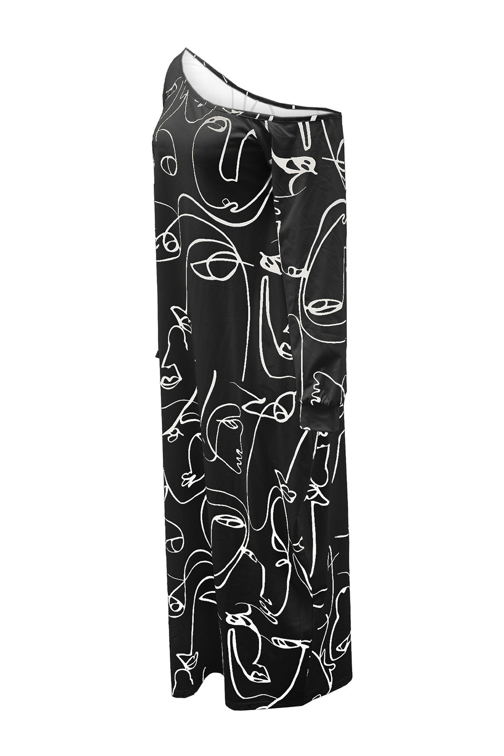 Stilla | Single Shoulder Lantern Sleeve Maxi Dress