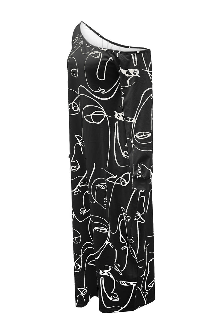Stilla | Single Shoulder Lantern Sleeve Maxi Dress