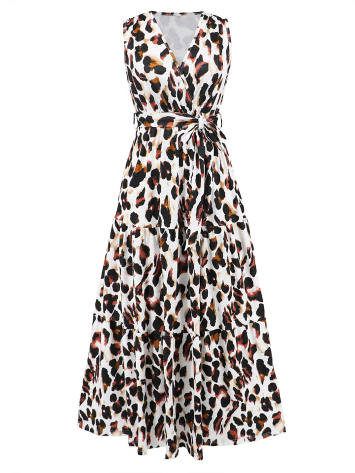Stilla | Printet Surplice Tiered Tank Kjole