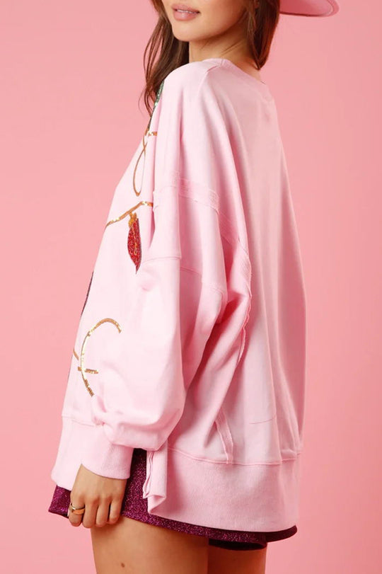 Stilla | Julelys Pailletter Slids Pullover Sweatshirt
