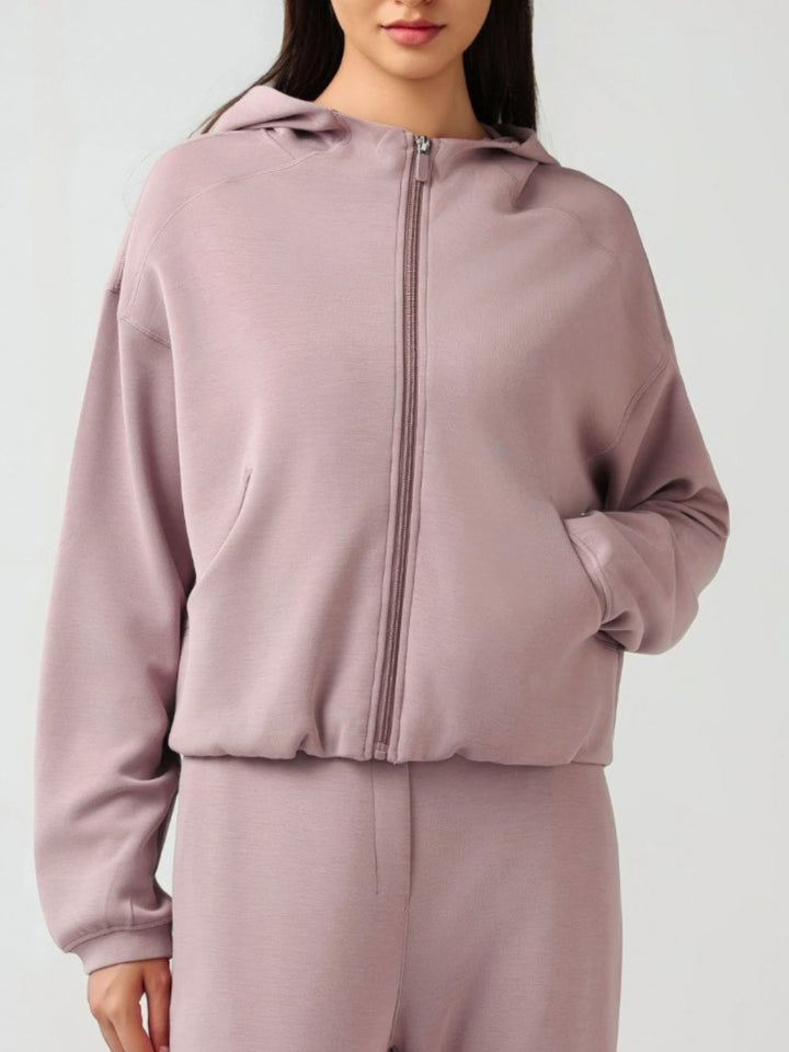 Stilla | Zip Up Dropped Shoulder Active Hooded