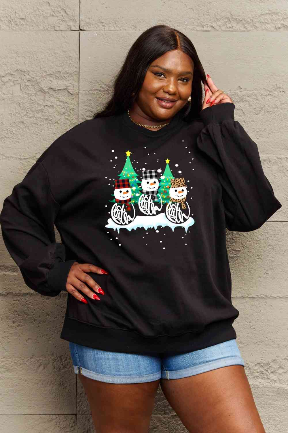 Stilla | Love Full Size Graphic Rund Hals Sweatshirt