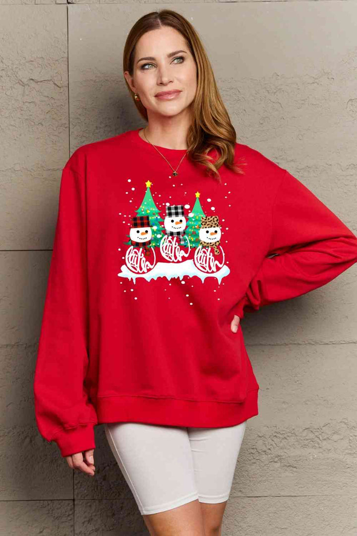 Stilla | Love Full Size Graphic Rund Hals Sweatshirt