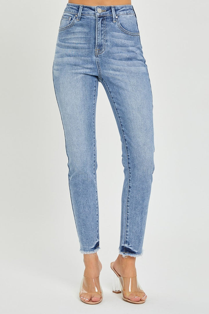 Stilla | Fulddimension High Rise Frayed Hem Skinny Jeans