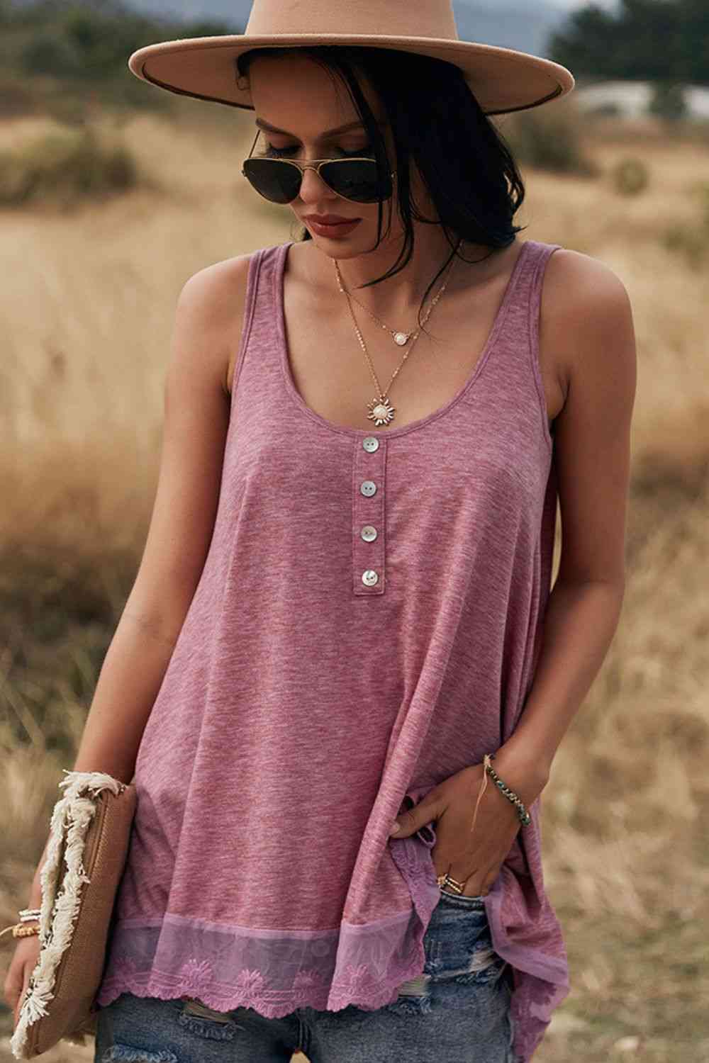 Stilla | Trim Knap Detalje Tank Top