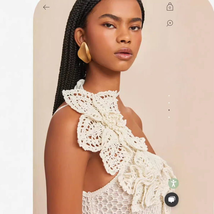 Stilla | Fashion Hængende Hals 3D Ferie Stil Blomsterkjole