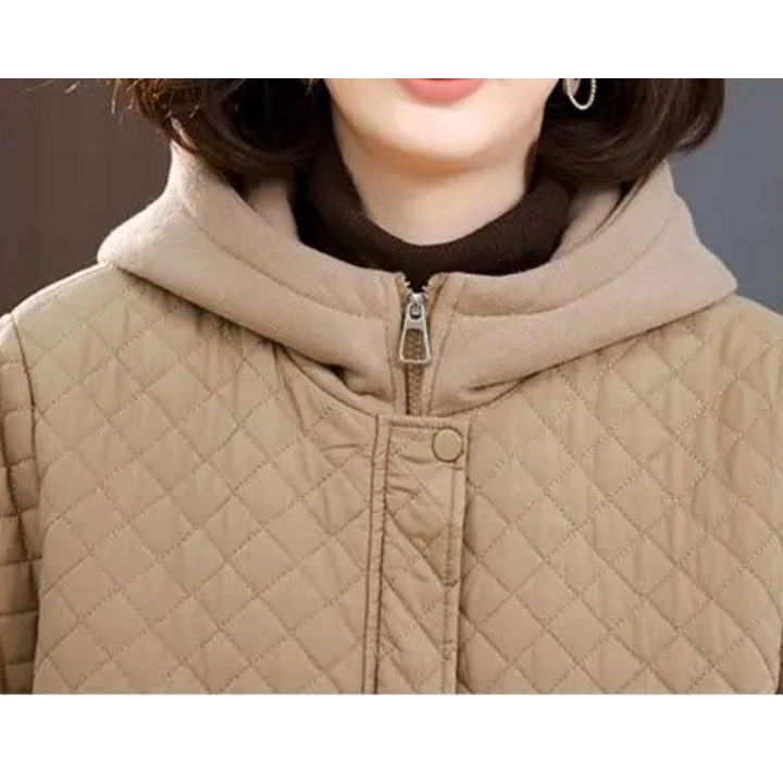 Stilla | Varm fleeceforing quilted jakke i ensfarvet udførelse med lynlås Ideel til efterår/vinter