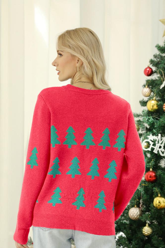 Stilla | Funklende Paillet Juletræ Strikpullover