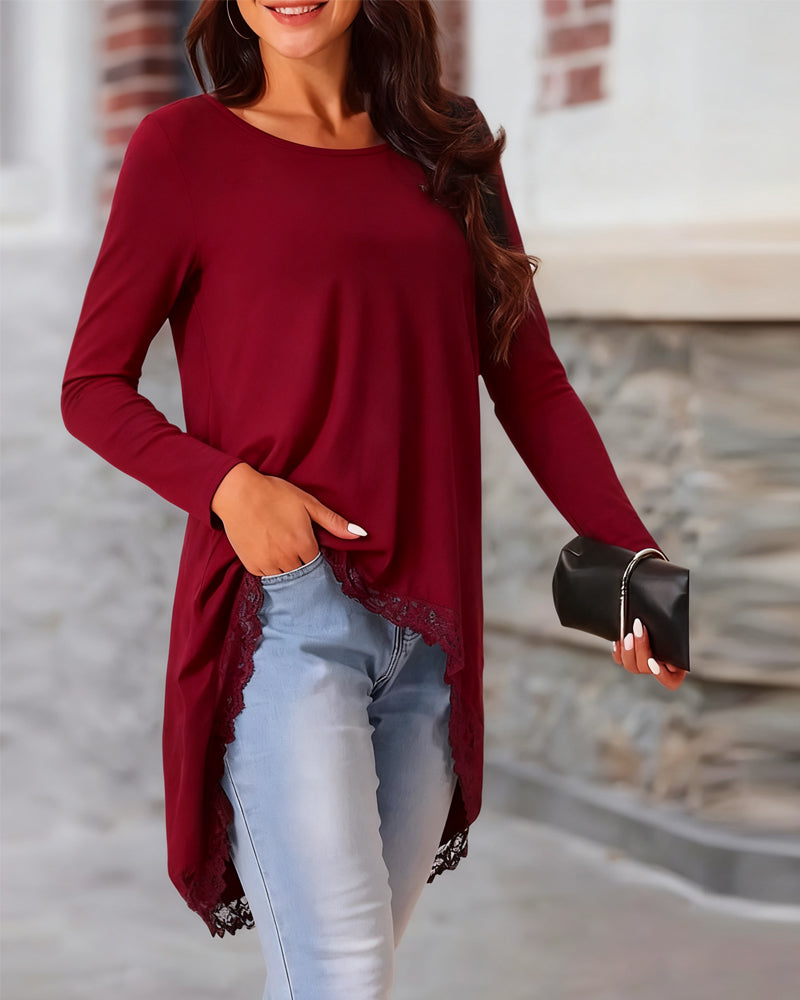 Stilla | Langeærmet top med mesh patchwork