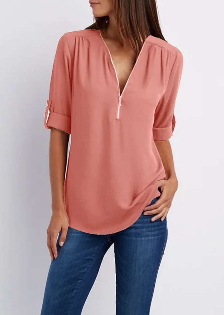 Stilla | Bluse med Lynlås