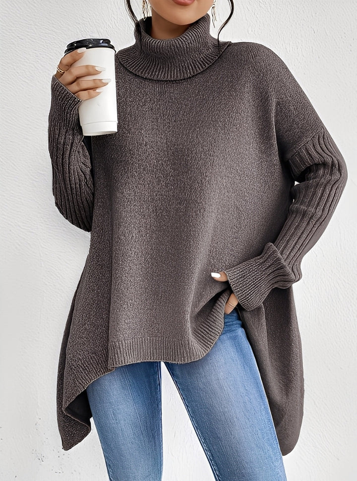 Stilla | Elegant Lang Damepullover med Rullekrave