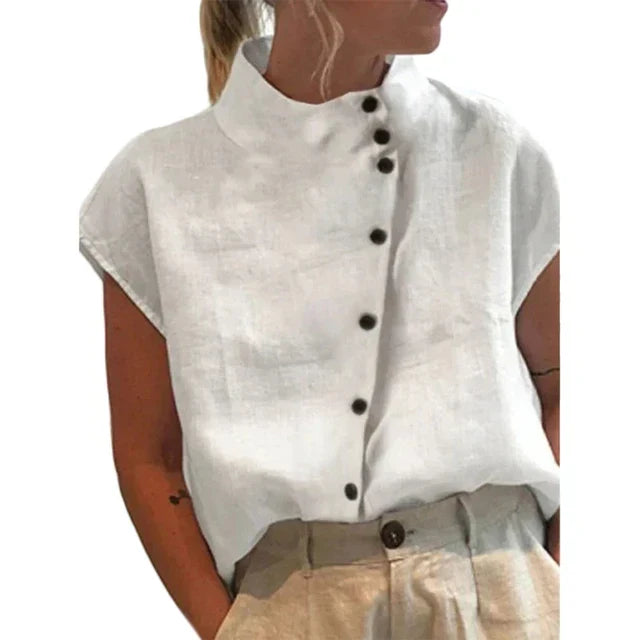 Stilla | Elegant Bluse med Ståkrave til Kvinder