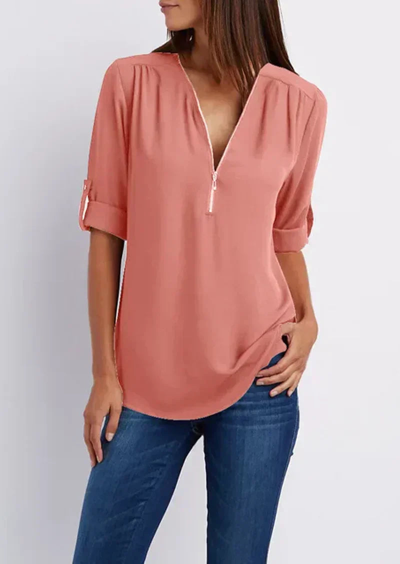 Stilla | Elegant Zip Bluse
