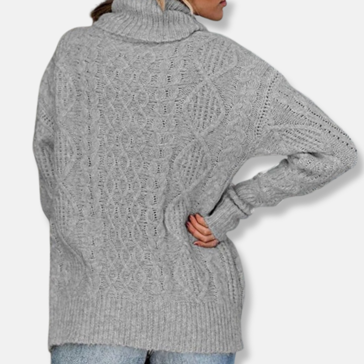 Stilla | Rullekravepullover Kabelstrik Tunika-længdepullover