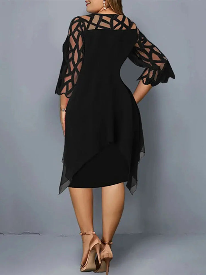 Skovae | Elegante Plus Size Spids Midi Kjole