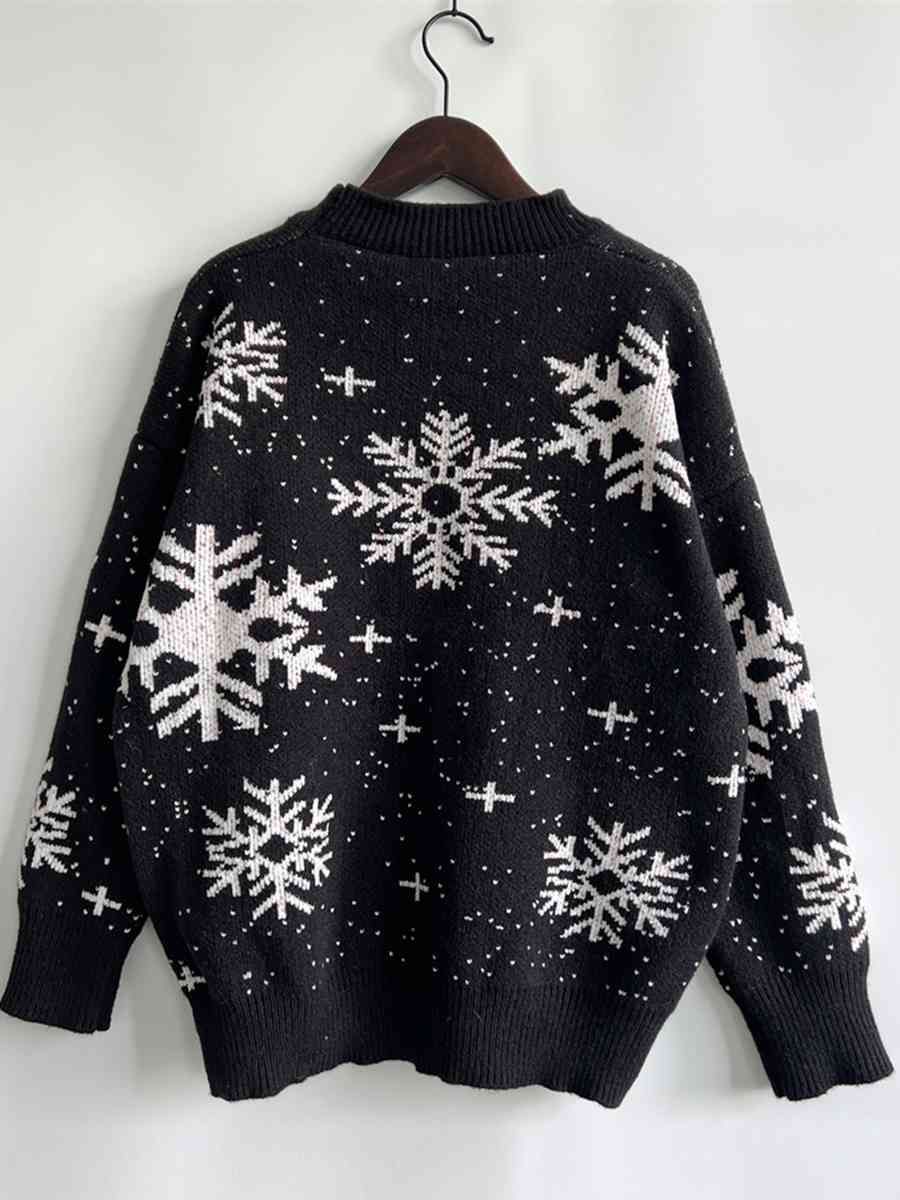 Stilla | Mønstret Droppet Skuldret Sweater