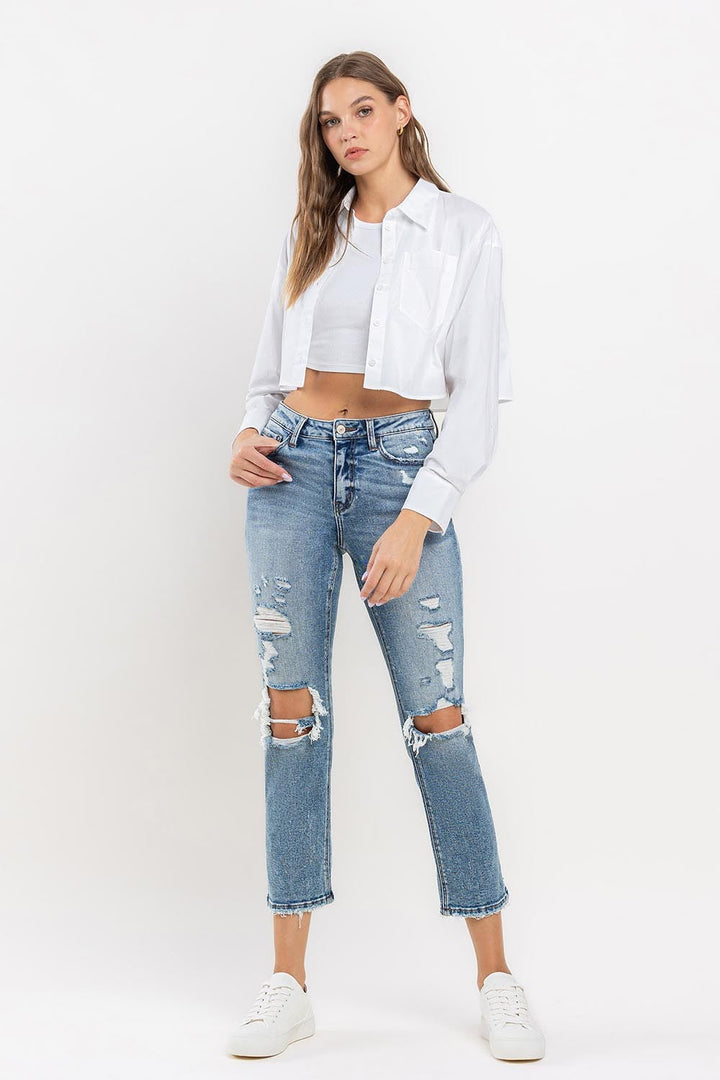 Stilla | Fuldt størrelse Høj talje Slim Straight Jeans