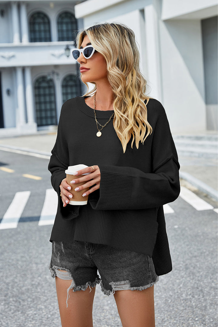 Stilla | Lav Slids Rund Hals Langærmet Sweatshirt