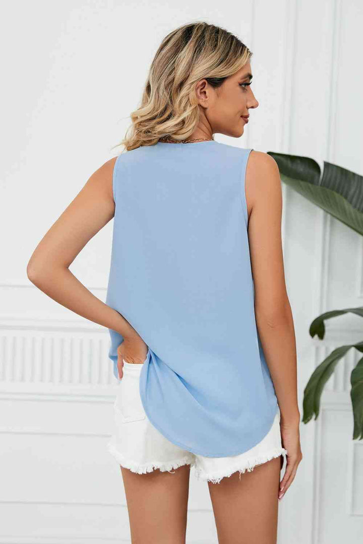 Stilla | Trim Dyb U-hals Ærmeløs Bluse
