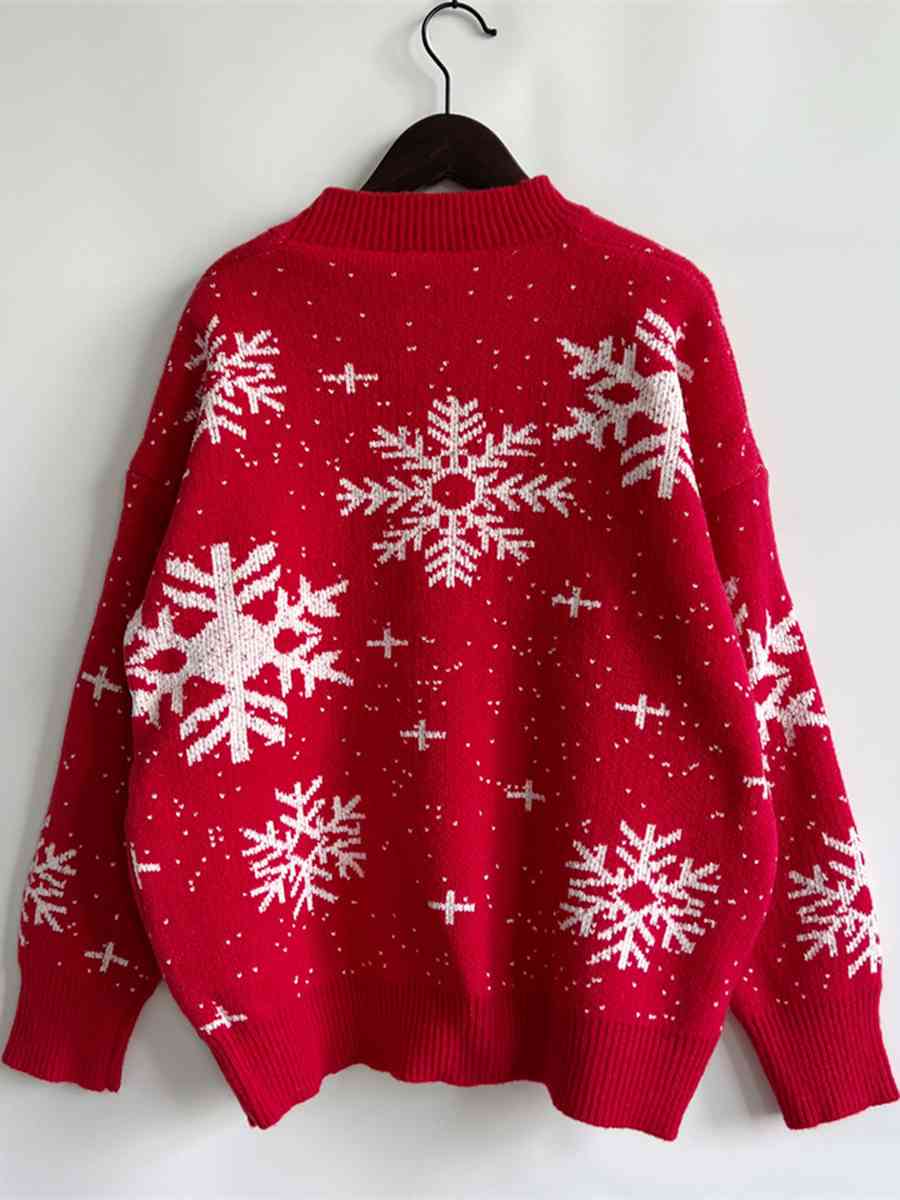 Stilla | Mønstret Droppet Skuldret Sweater