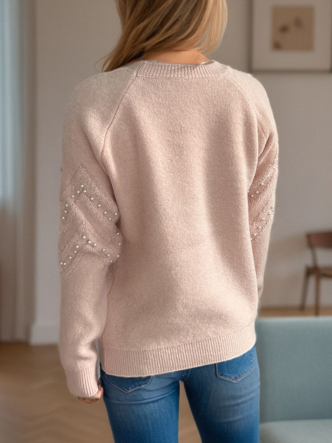 Stilla | Pullover Varm Med Perlepynt