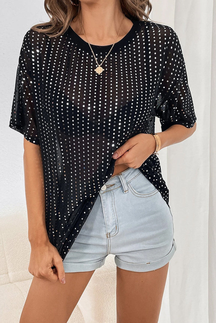 Stilla | Dot Rund Hals Halv Ærme T-Shirt