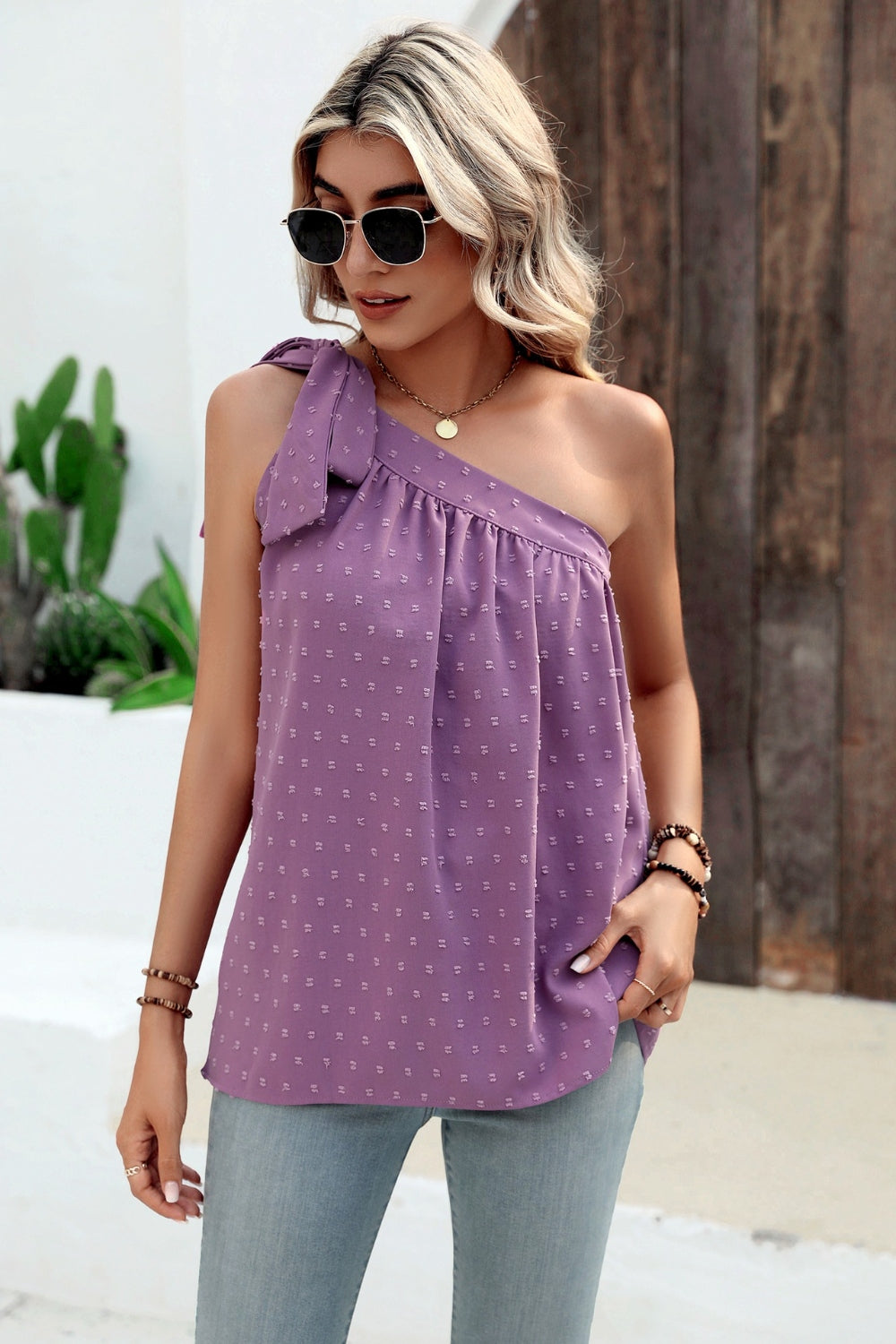 Stilla | Dot Single Shoulder Tank