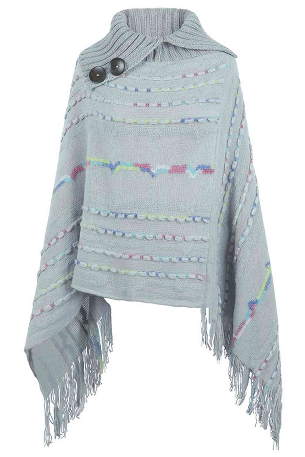 Stilla | Ærme Frynsedetalje Poncho