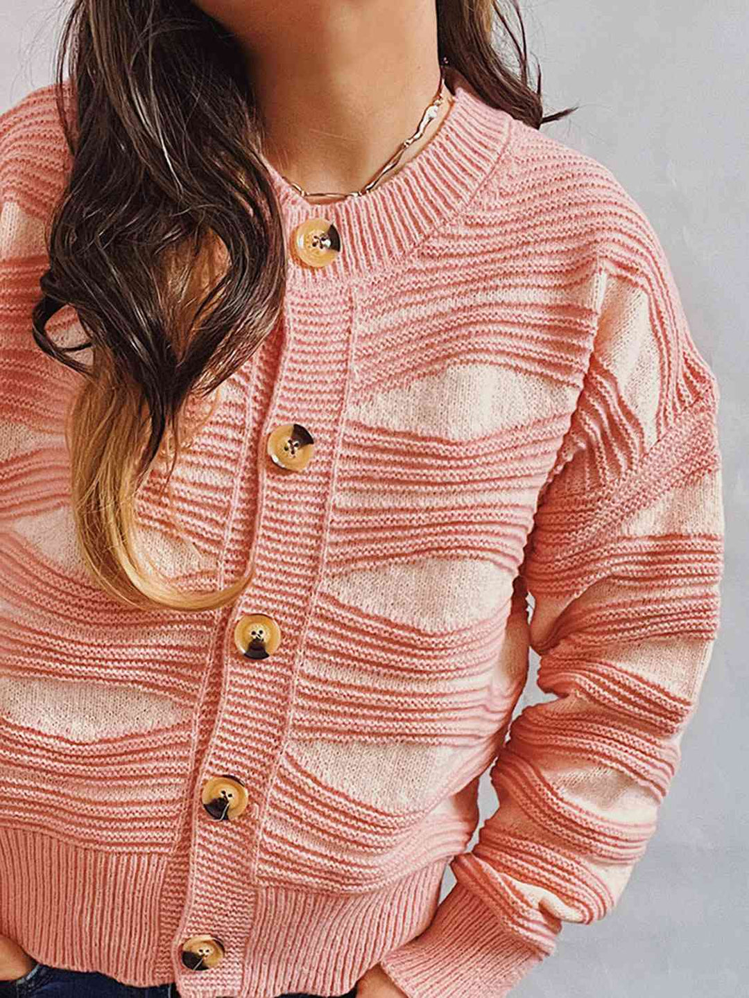 Stilla | Block Knap Front Cardigan