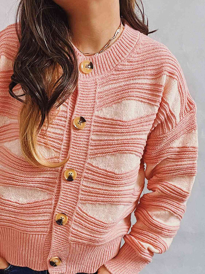 Stilla | Block Knap Front Cardigan