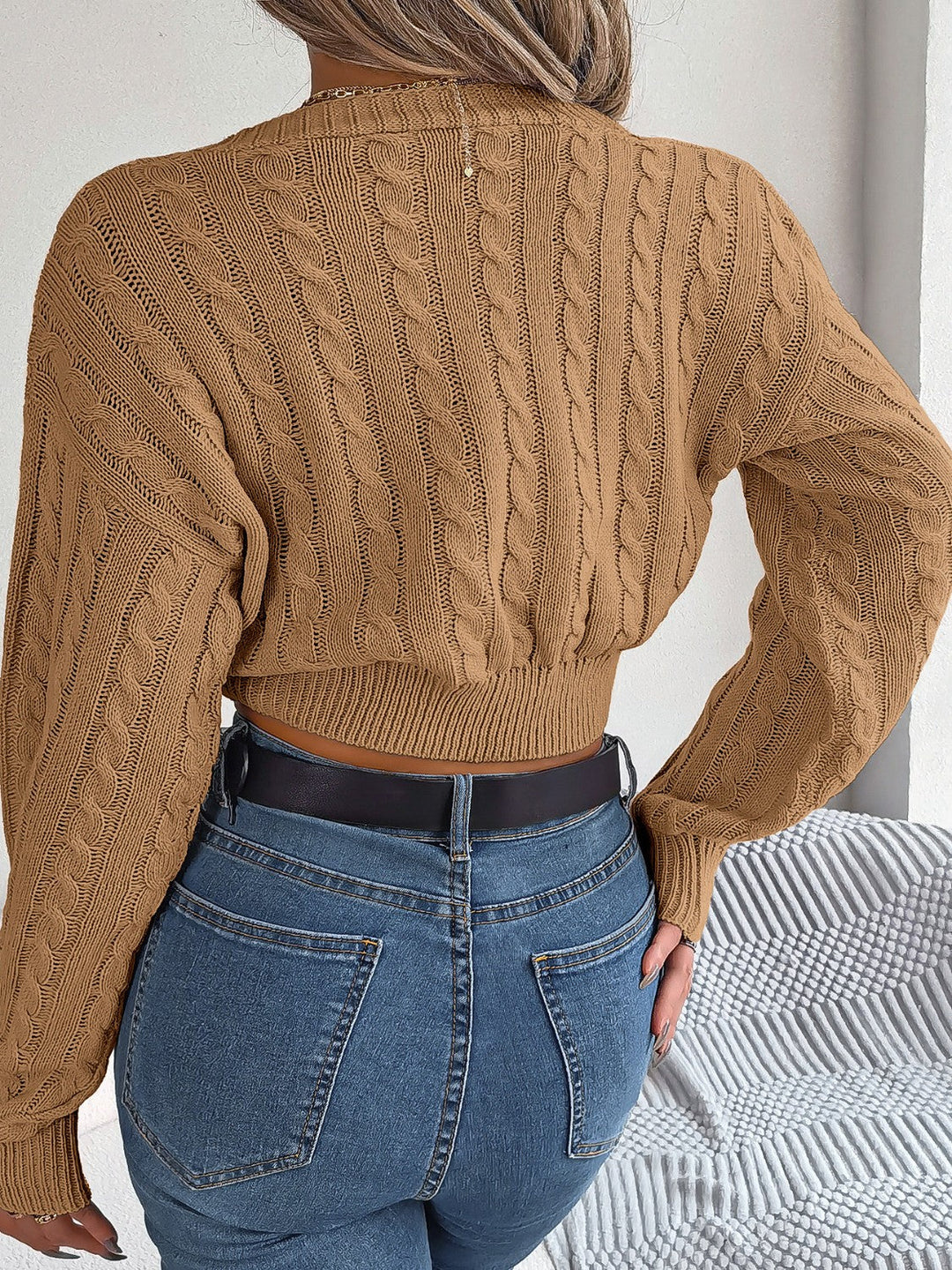Stilla | Kabelstrik V-hals Sweater