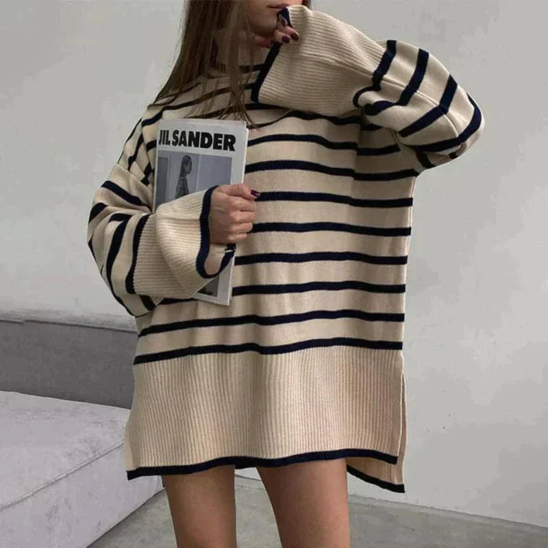 Stilla | Strikpullover Oversized Fit Blødt Rullekrave Lang Ærme Fritidsdesign