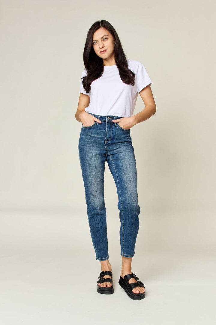 Stilla | Blå Fuldt Størrelse Mavekontrol Høj Talje Slank Jeans