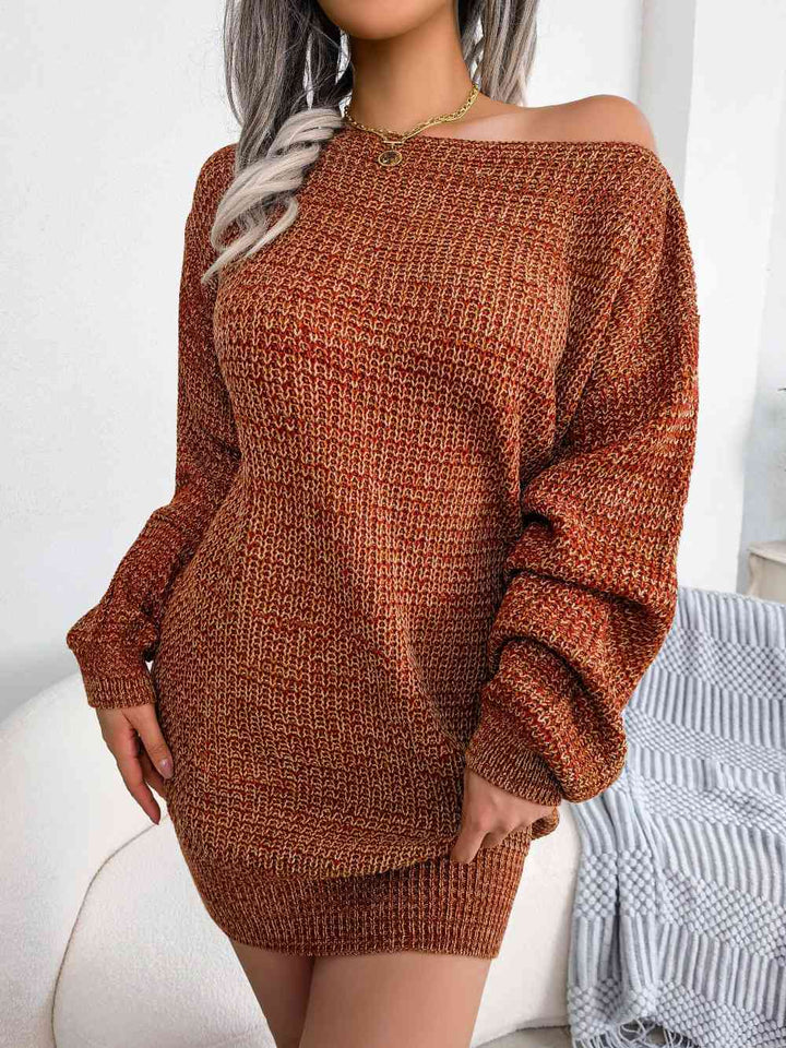 Stilla | Båd Hals Lanterne Ærme Sweater Kjole