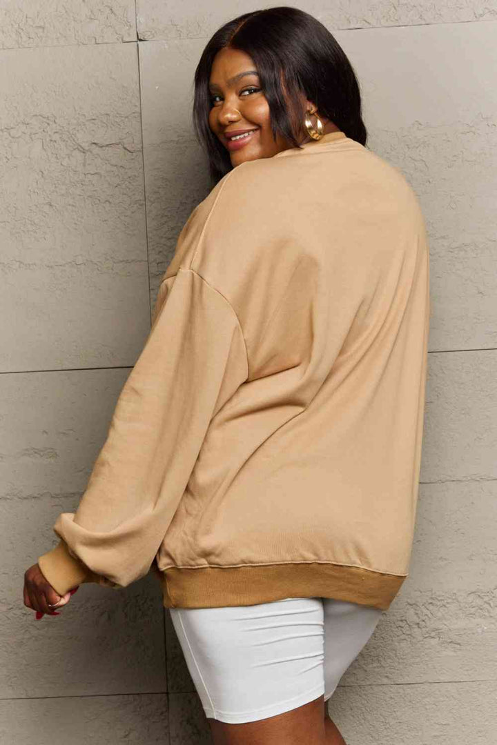 Stilla | Love Full Size Graphic Rund Hals Sweatshirt