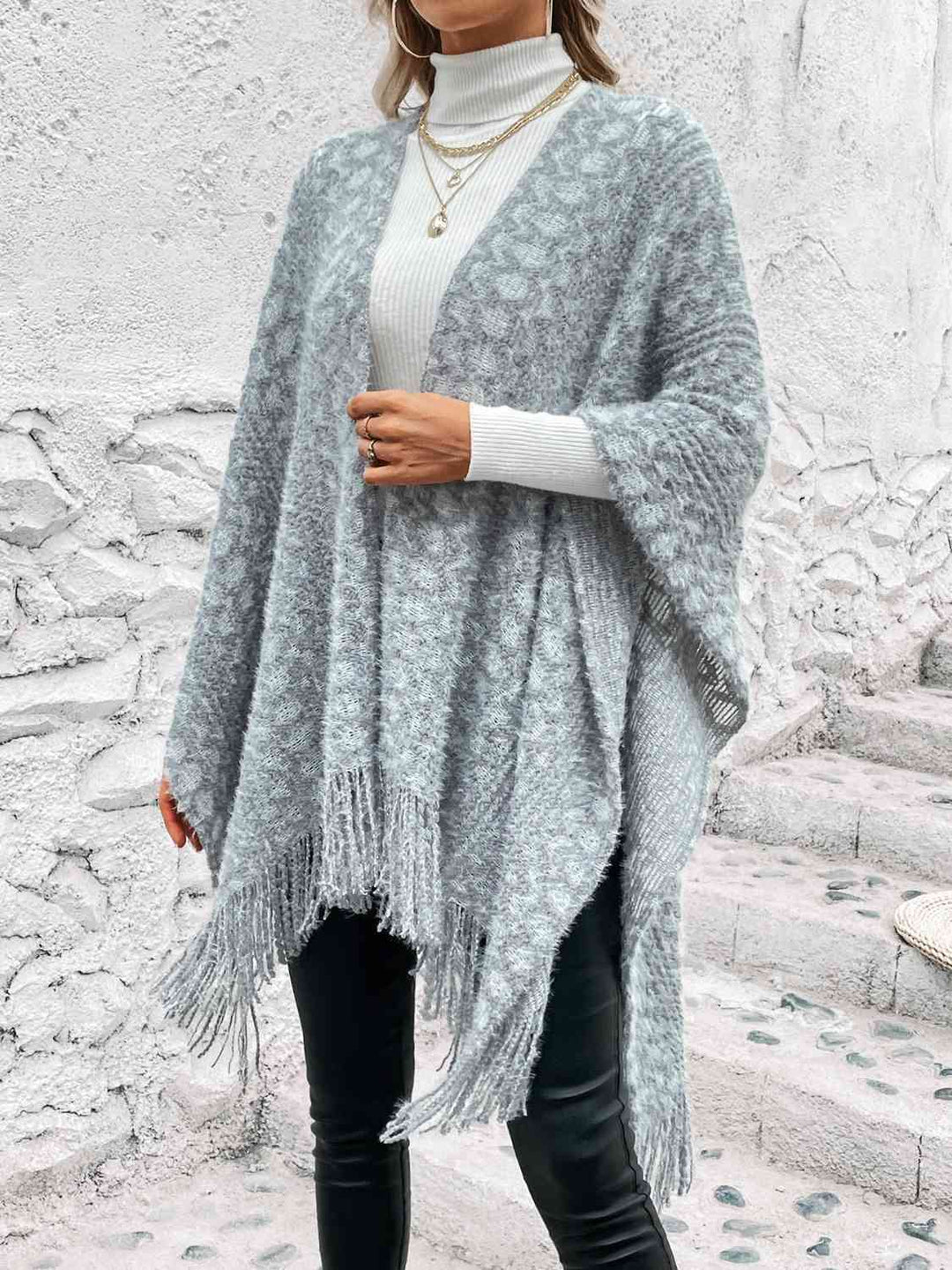 Stilla | Front Fringe Hem Poncho